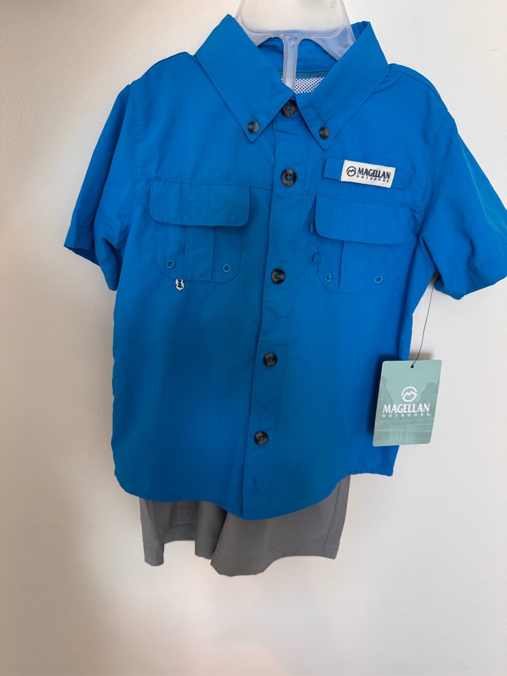 Nwt Magellan Outdoors Kids' Short Sleeve Button Shirt - shorts set